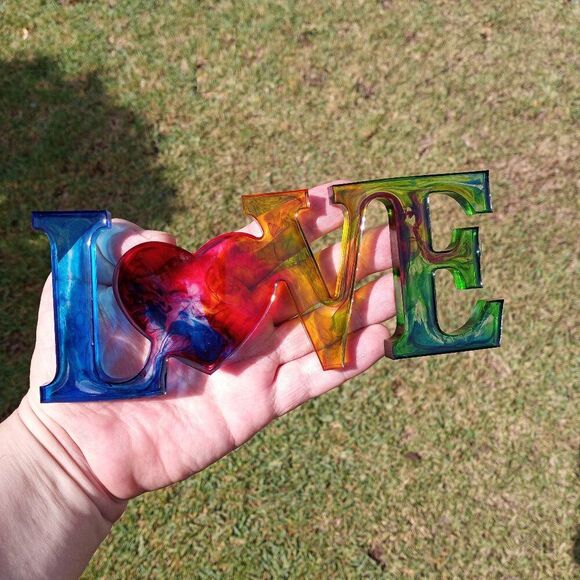 Resin LOVE Word Decor – Colorful Resin Letters – Handmade Home Accent - Picture 2 of 11